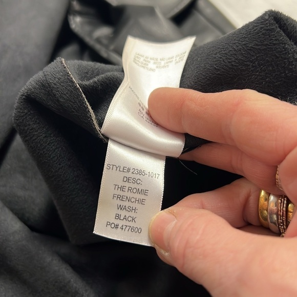 MOTHER The Roomie Frenchie Black Faux Leather Long Sleeve Button Down Size XS - Picture 11 of 11